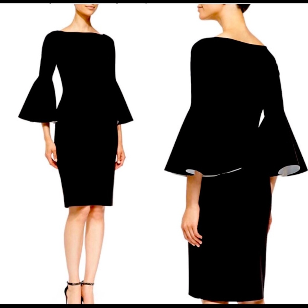 Chiara Boni scuba dress w/ white inner sleeve contrast